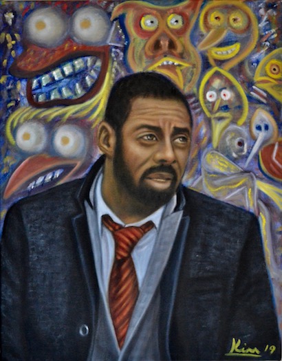 Oil Painting > Kite Cry > Idris Elba